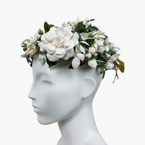 VTG Schiaparelli Paris Floral Pillbox Hat 60s Nordstrom White Flowers Archival